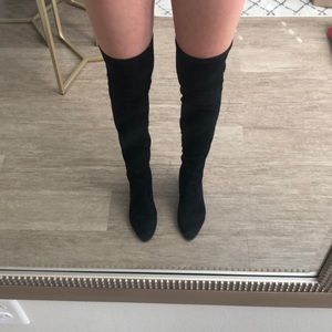 Knee high suede boots